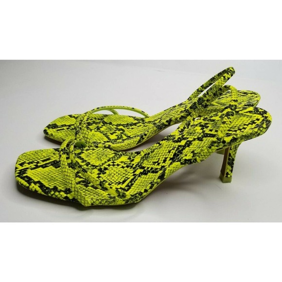 Sold! ✔Zara Lime Green Neon Heeled Sandals - Picture 5 of 7